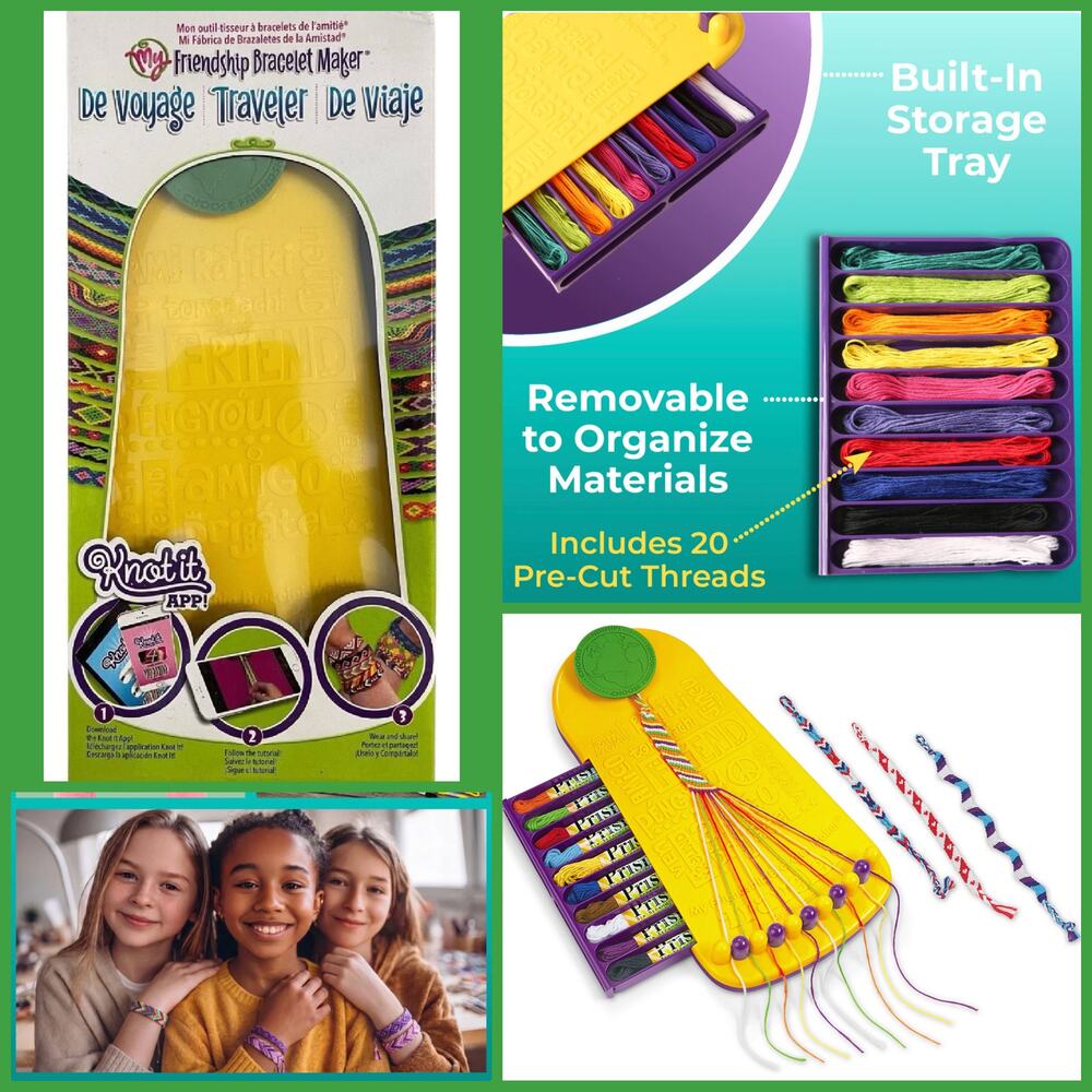 Choose Friendship Bracelet Maker Travel Kit & App Thread Organizer Craft Set NEW